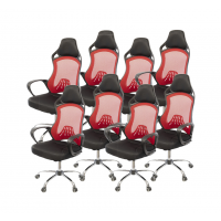 Комплект кресел АКЛАС Дорос CH Tilt 8 шт Красный (Черный/Красный)